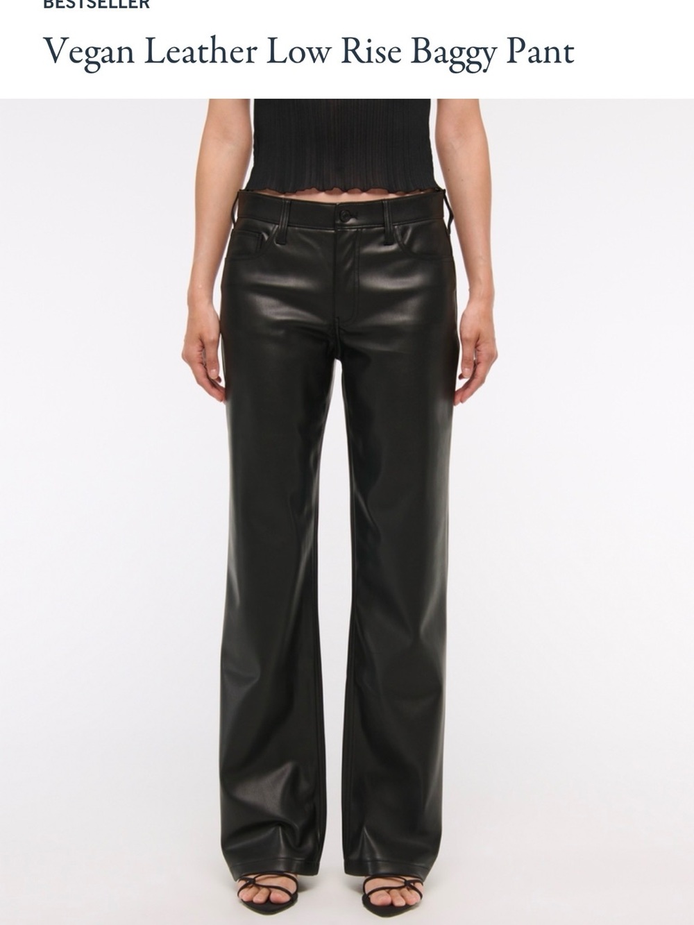 Abercrombie & Fitch Vegan Leather Wide-Leg Pants